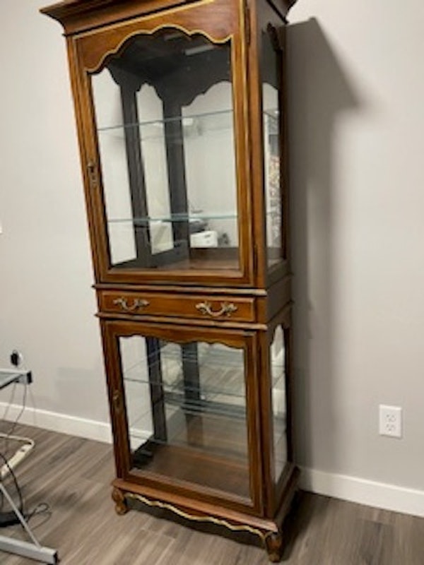 Display Case with glass shelves and back lights