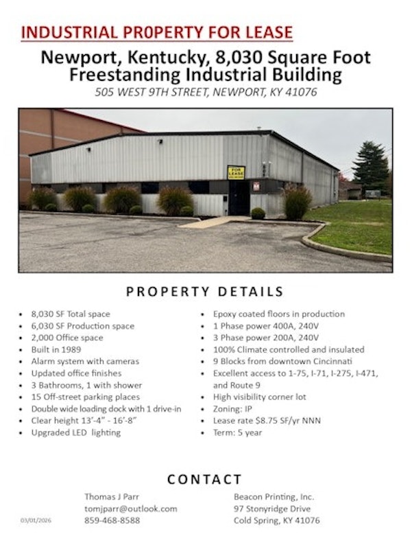 INDUSTRIAL PROPERTY FOR LEASE