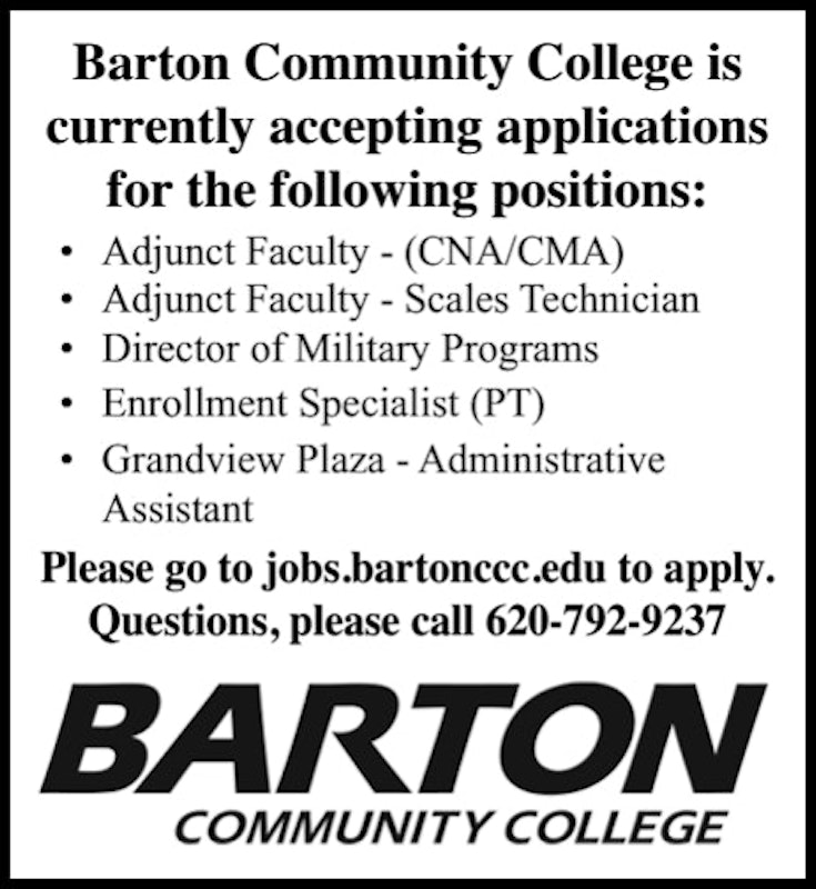 Barton Community College Job Openings