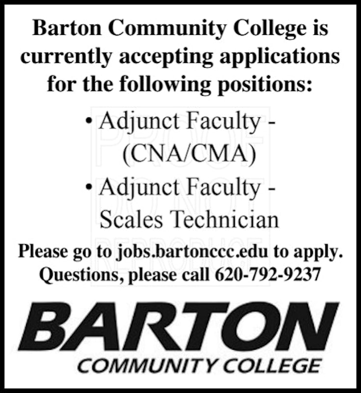 Barton Community College Faculty Positions